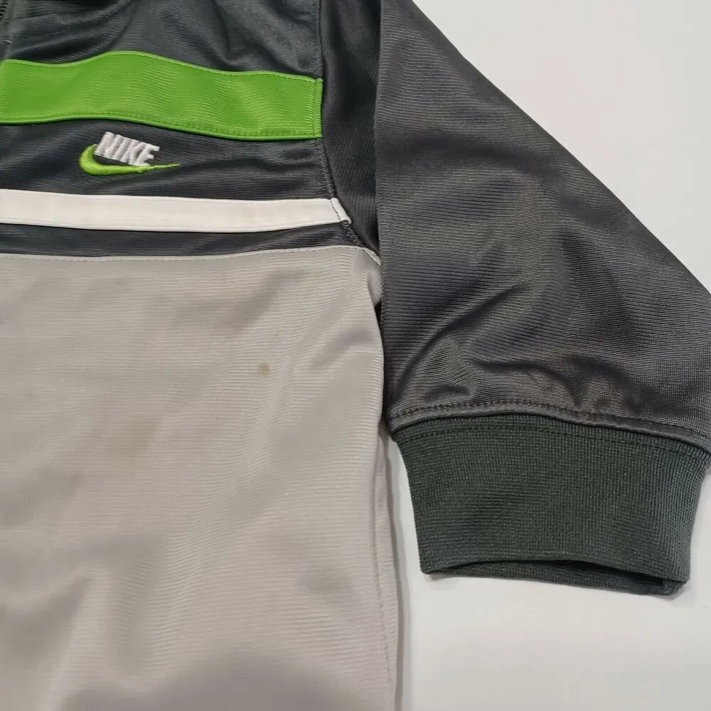 Nike Boys 18M Jacket Sweatshirt Grey Long Sleeve Pockets Embroidered‎ White Logo